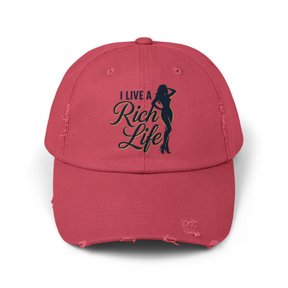 I LIVE A RICH LIFE DISTRESSED CAP