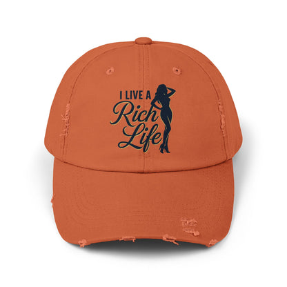 I LIVE A RICH LIFE DISTRESSED CAP