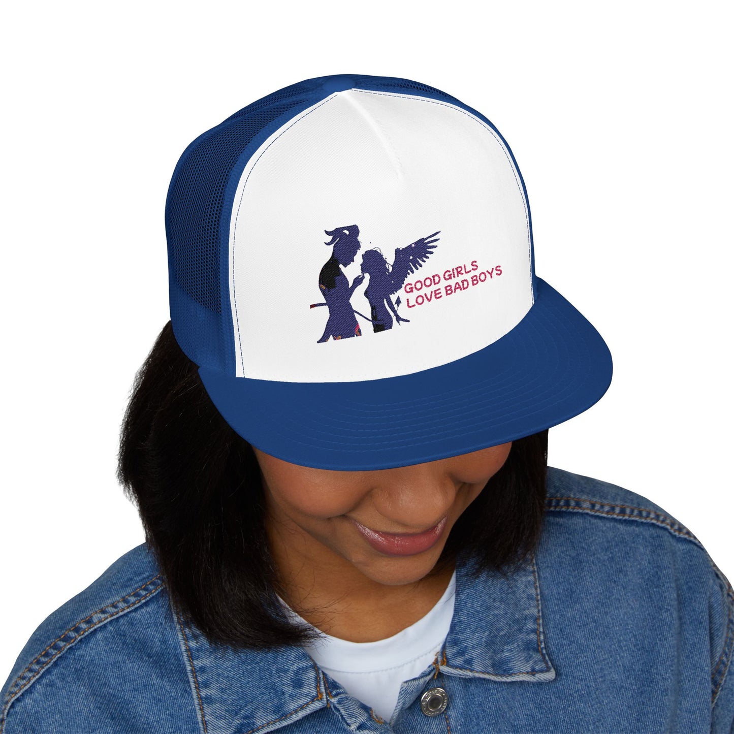 GOOD GIRLS LOVE BAD BOYS TRUCKER HAT
