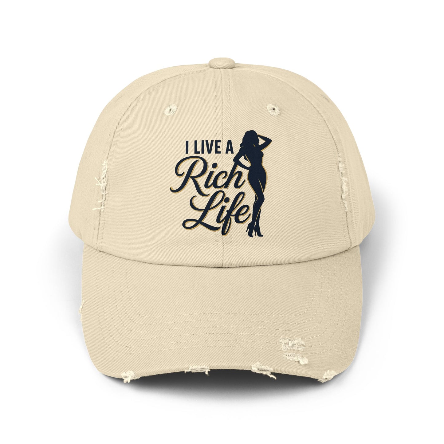 I LIVE A RICH LIFE DISTRESSED CAP