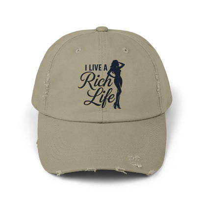 I LIVE A RICH LIFE DISTRESSED CAP